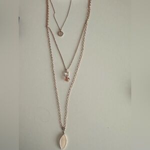 Premier Designs Blush Rose Gold 3 Layered Necklace Set